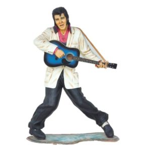 Photo of a statue that resembles Elvis Presley in his younger years