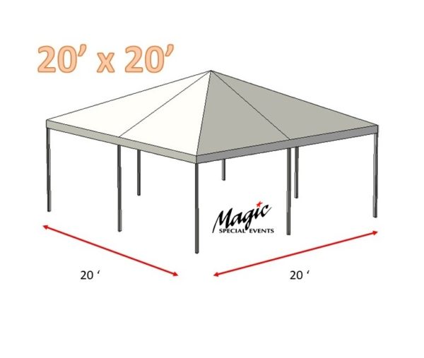 Rendering of a 20'x20 frame tent