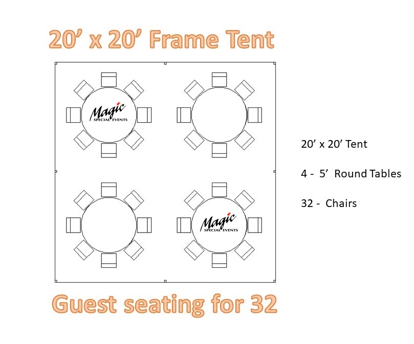 20'x20′ FRAME TENT, Magic Special Events