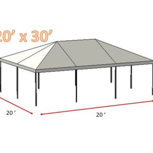 3D Diagram of a 20'x30' Frame Tent for Party Rentals