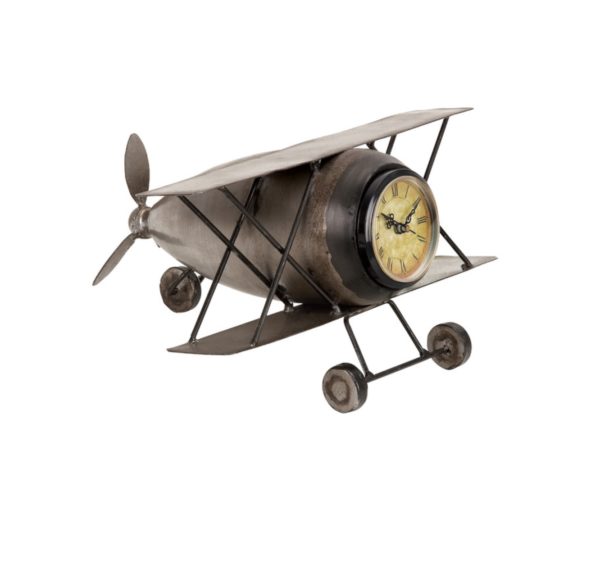 Vintage Antique Airplane Biplane Clock