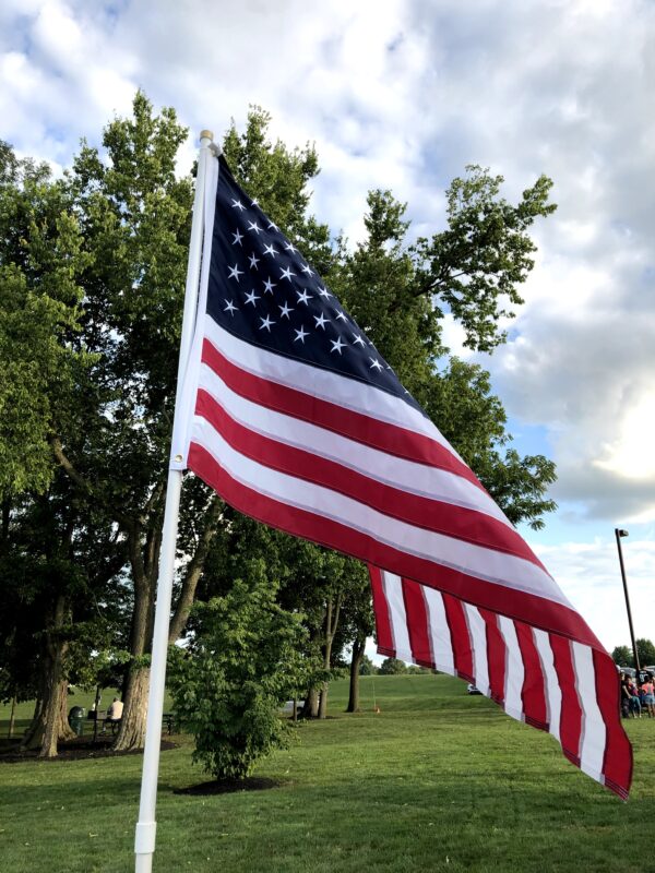 American Flag 3x5 feet on white flag pole