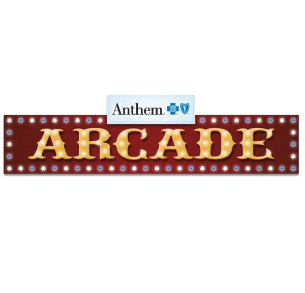 Arcade sign with custom logo area