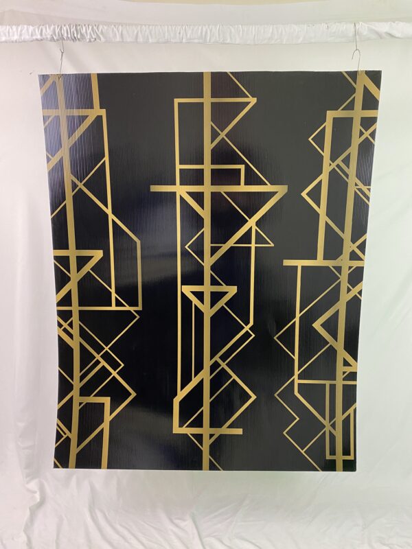 Art Deco Panel Black And Gold Abstract Shapes Mix Magic Special Events