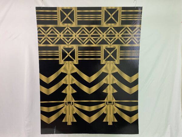Art Deco Panel Black And Gold Tree Shape Magic Special Events