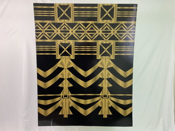 Art Deco Panel Black And Gold Tree Shape Magic Special Events