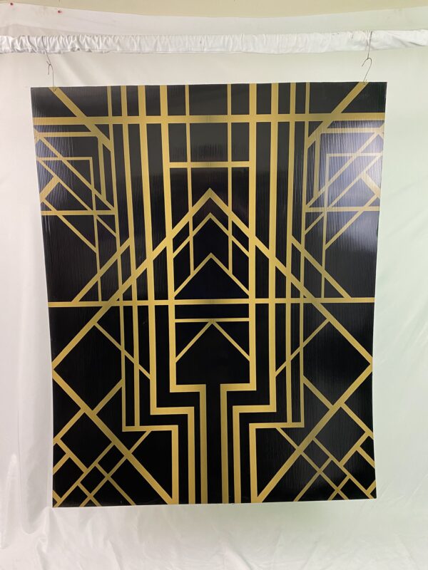 Art Deco Panel Black And Gold Upward Arrow Magic Special Events