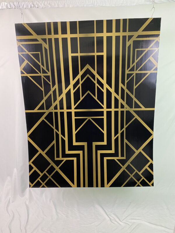 Art Deco Panel Black And Gold Upward Arrow Magic Special Events