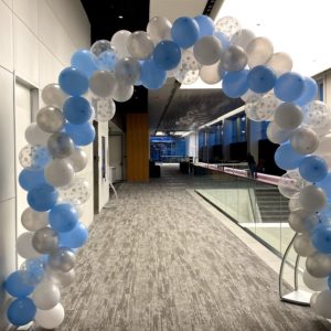 Balloon Arch for Winter Wonderland Snow Theme Entrance