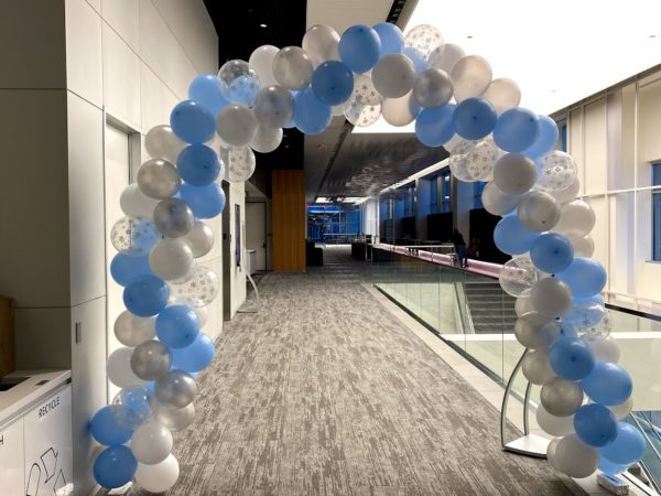 Balloon Arch for Winter Wonderland Snow Theme Entrance