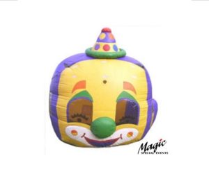 Inflatable Kiddie Amusement Ride Shaped like a giant clown head