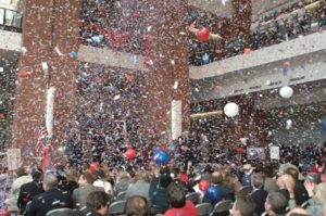Balloon and Confetti Drop for Grand Opening Ribbon Cutting