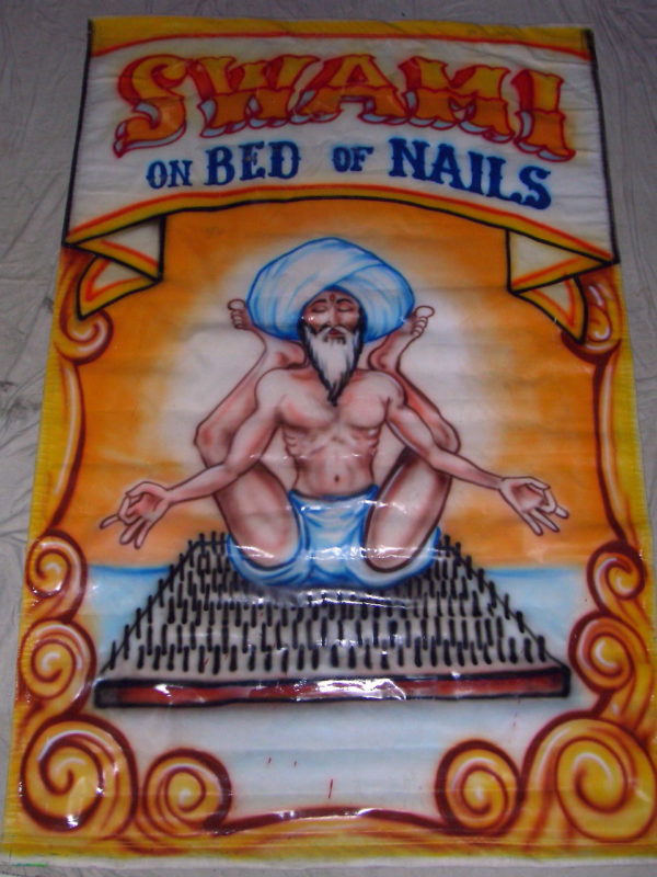 Swami on Bed of Nails Circus Carnival Midway Sideshow Banners for Party Rentals or Corporate Special Events Hire