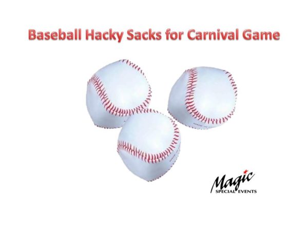 Baseball Hacky Sacks for tossing at a carnival game