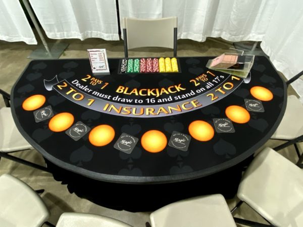 Blackjack 21 Casino Table for Party Rentals