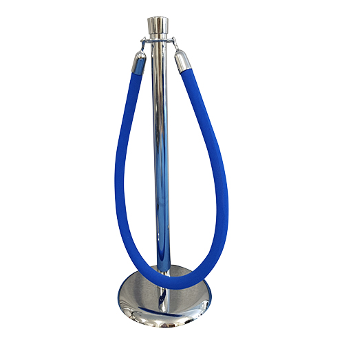 Blue Velvet Rope with a chrome Stanchion
