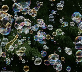 Bubbles from Bubble Machine for party rentals