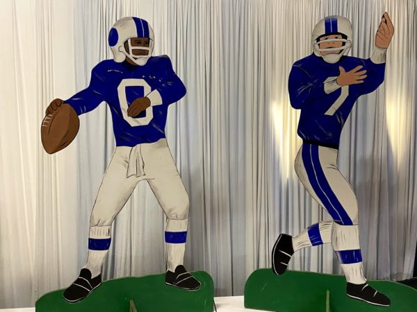 Football Players Quarterback and receiver props for Party Rentals