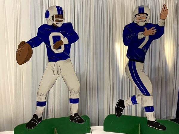 Football Players Quarterback and receiver props for Party Rentals