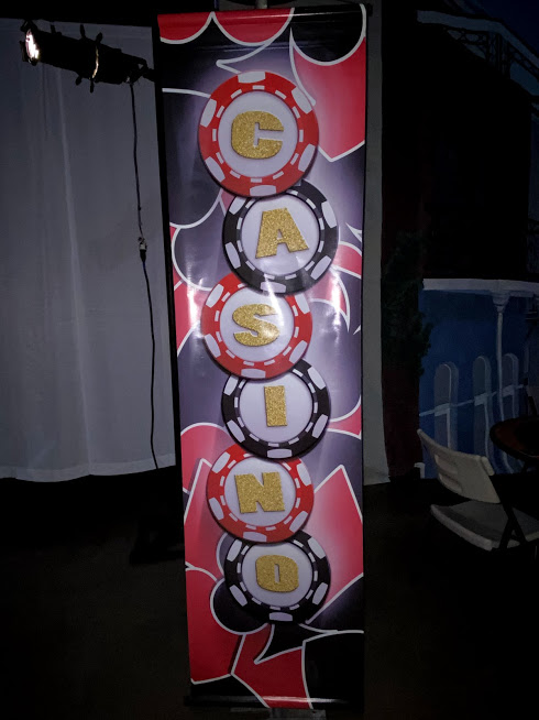 Casino Party Chips and Pips Banner