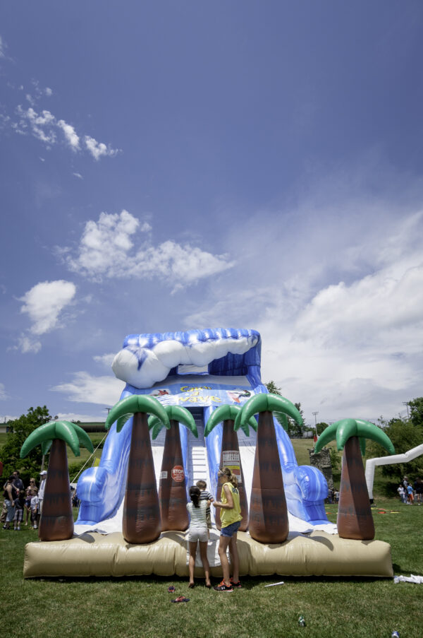 Giant Iniflatable Slide that looks like a big tidal wave