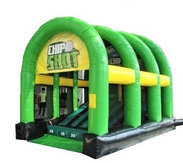 Inflatable cage for golf chipping contest
