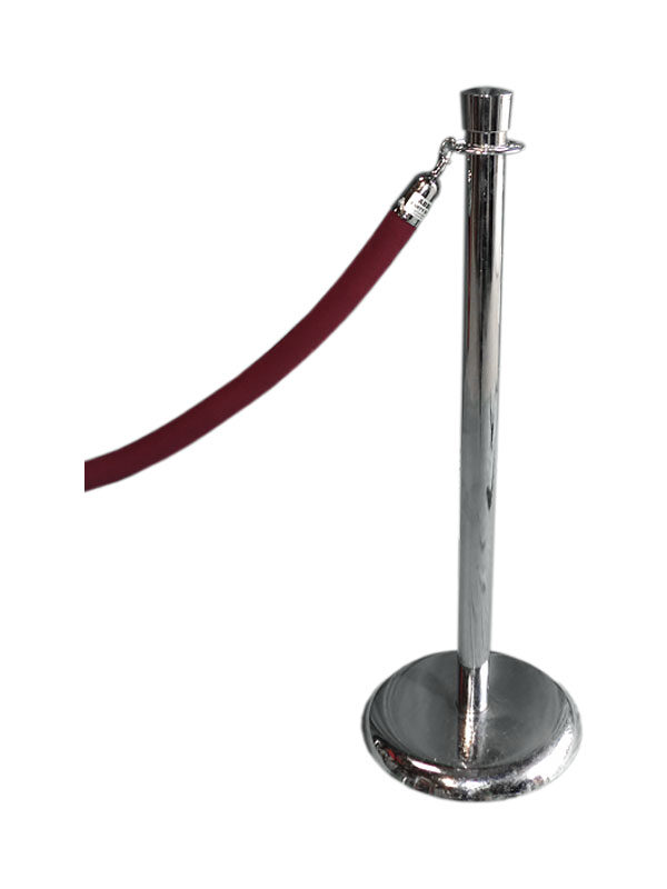 Black Velvet Rope with a chrome Stanchion
