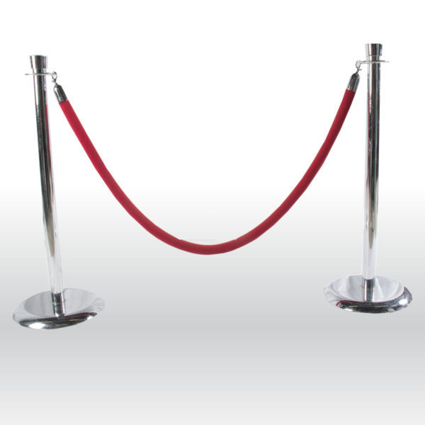 Chrome Stanchion Posts with Red Velvet Rope