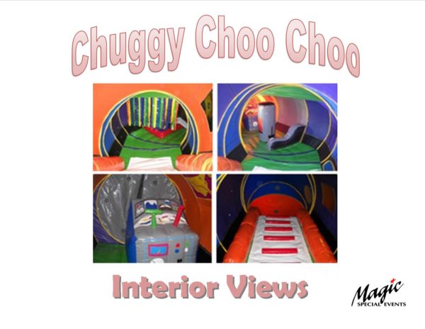 Interior photos of Inflatable Kiddie Amusement Ride shaped like a Choo choo train