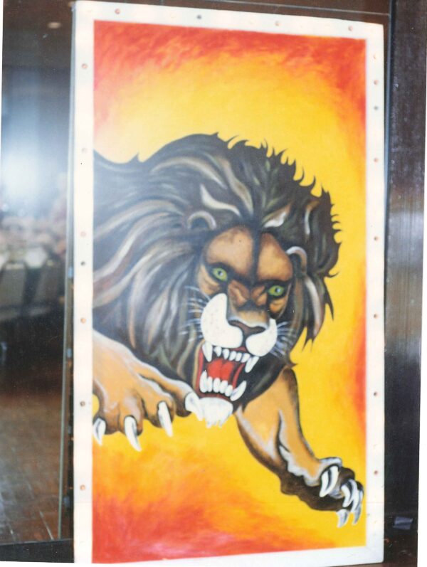 Giant Circus Poster Prop of a Ferocious Lion