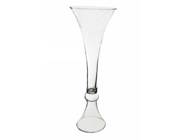 Clear Glass Clarinet Reversible Trumpet Vase 24 inch