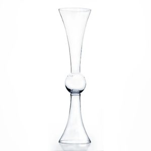 Clear Glass Clarinet Reversible Trumpet Vase 24 inch