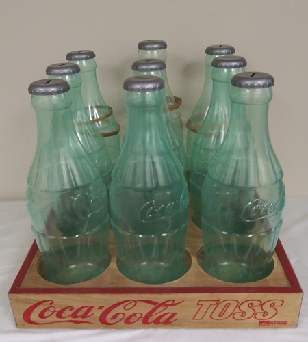 Carnival Toss Game with Giant Coca Cola Coke Bottles