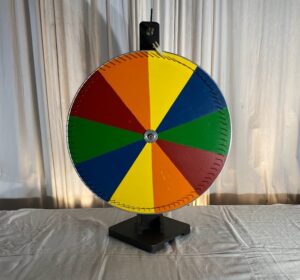 Wheel of Fortune Spinning Wheel Game with Dice Motif