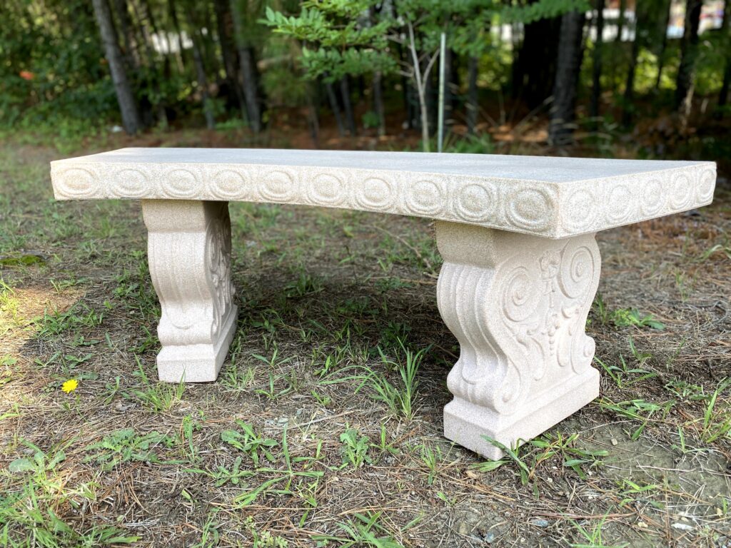 CURVED BENCH FAUX SANDSTONE