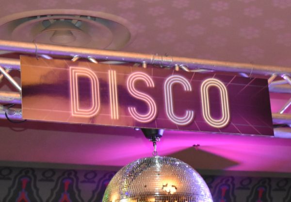 Disco Sign 1970's for Decades Party Rentals and Corporate Theme Parties