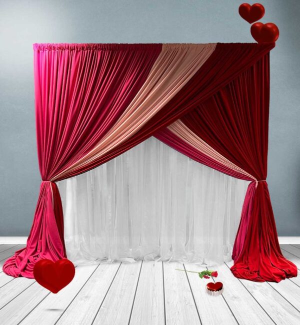 Fabric Photo Backdrop Valentines Day Love
