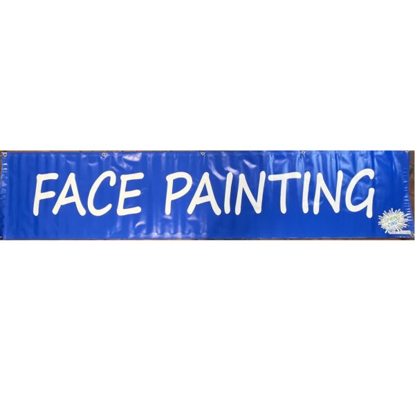 Face Painting Blue Banner Sign