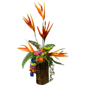 Faux Hawaiian Tropical Floral Arrangement Rental Magic Special Events Richmond Virginia