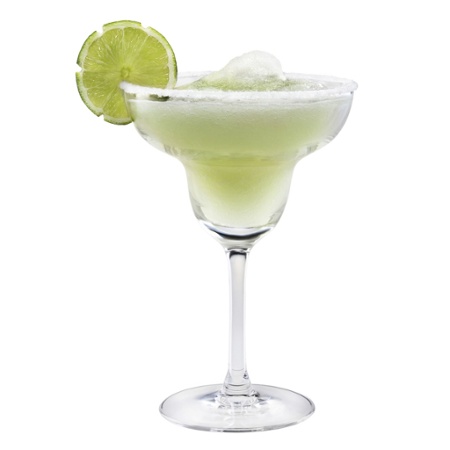 Frozen Margarita Drink with Lime in a Classic Margarita Glass