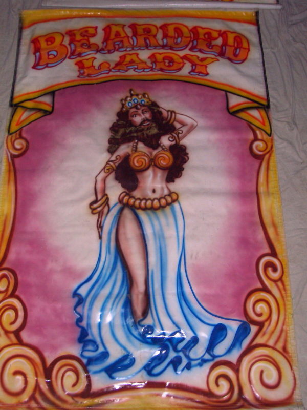 Bearded Lady Circus Carnival Midway Sideshow Banners for Party Rentals or Corporate Special Events Hire