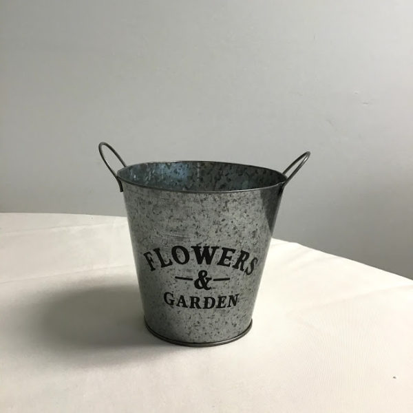 Galvanized Flower Bucket Rustic Farm