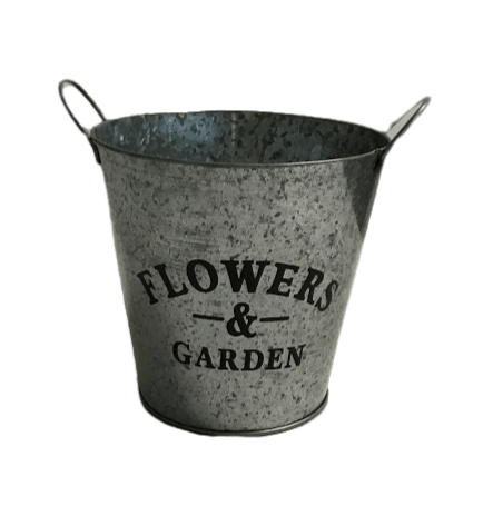 Galvanized Flower Bucket Rustic Farm