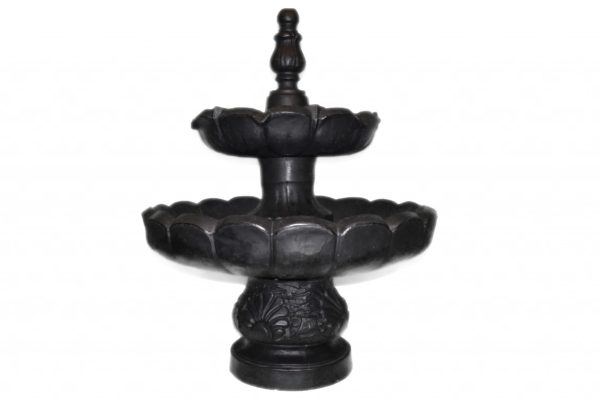 Garden Water Fountain Prop 2 Tier Black Wrought Iron Appearance 48 inches for Party Rentals