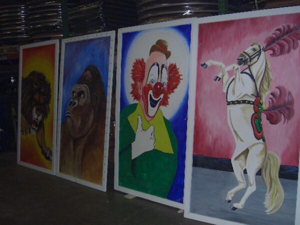 Set of 4 Giant Circus Poster Props for Theme Parties