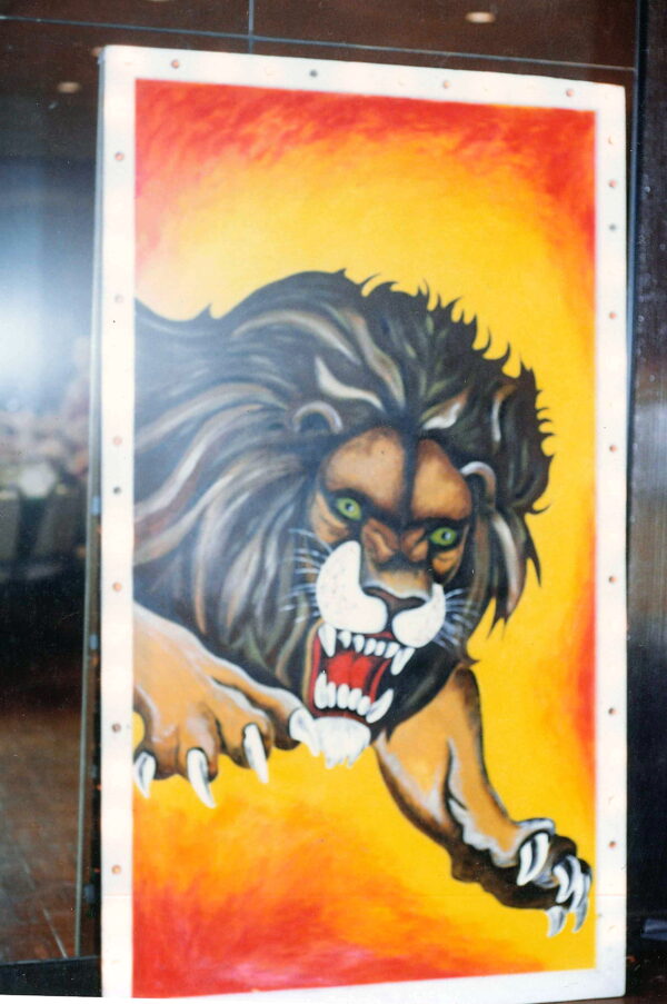 Giant Circus Poster Prop of a Ferocious Lion