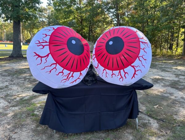 Giant Eye Balls Orange-Red Cold Air Inflatable Halloween Magic Special Events