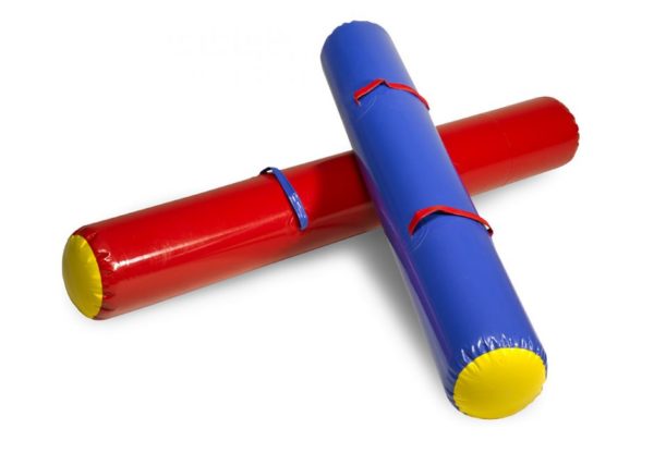 Special Padded Joust Poles to knock opponents off a pedestal