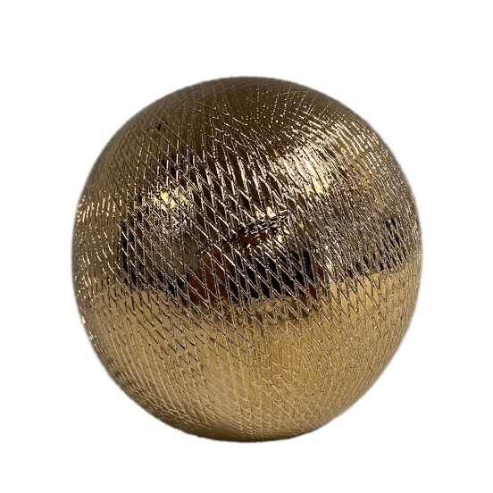 Gold Brushed Ceramic Orb Table Top Decor