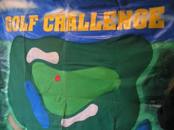 Golf Carnival Game with velcro obstacles